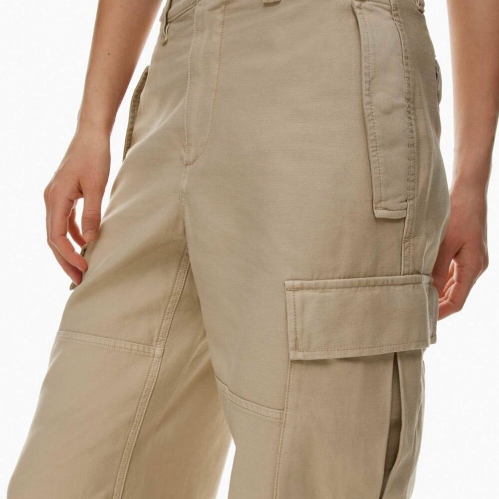 ARITZIA TNA Supply Cargo Pants Womens 6 Tan High Rise Wide Straight Leg Casual - Picture 4 of 16